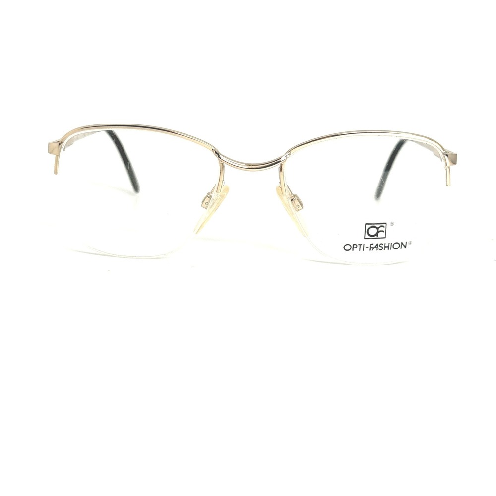 Opti-Fashion Gold Rimless Eyeglass Frames Italy 50-17-130 Vintage Eyewear 22828
